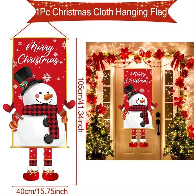 Merry Christmas Hanging Flag Christmas Decorations For Home 2026 Christmas Door Banner Xmas Gifts Navidad Happy New Year 2026