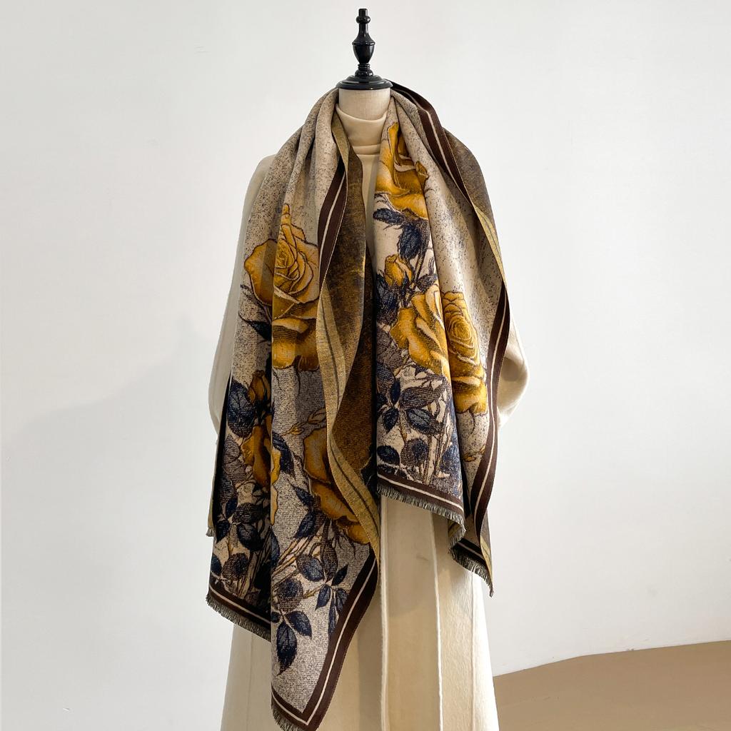 Women Winter Fashion Warm Imitation Cashmere Scarf Luxury Pashmina Blanket Thick Shawl Wrap Neckerchief Bufanda Echarpe Poncho