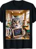 Cat Selfie Days of School Design for Cat Lovers and Cat TShirtRetro Casual Crew Neck Printed T-Shirt
