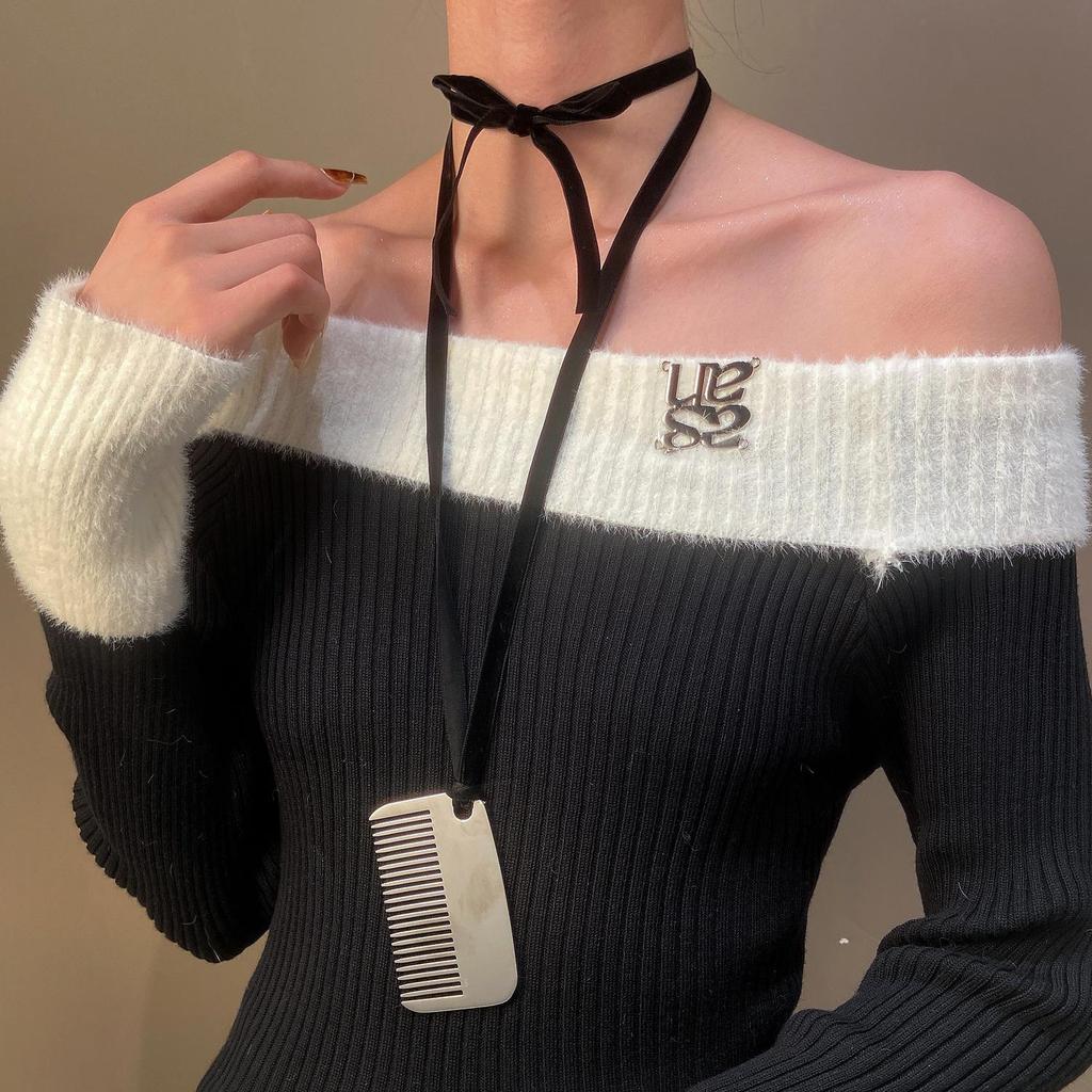 Korean Blogger 2025 Bestseller: Adjustable Black Rope Pendant Necklace - Casual Versatile Fashion Accessory.