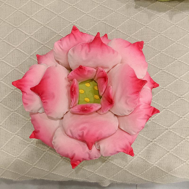 Korean-Style Lotus Water Lily Plush Toy - Succulent Good Luck Home Back Cushion
