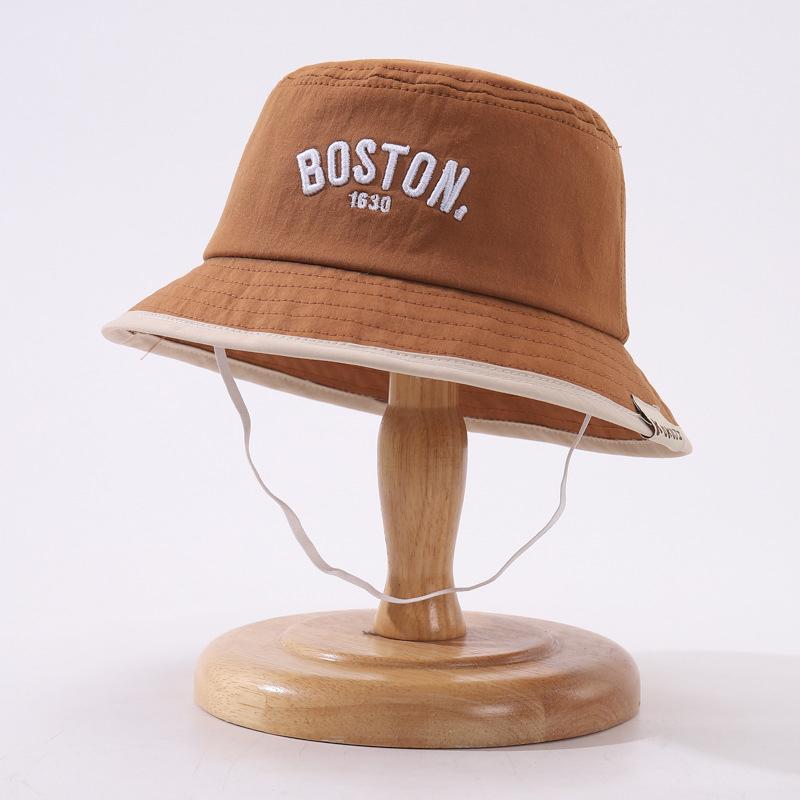 

Spring Summer Kids Fisherman Hat Letter Embroidery Baby Bucket Hat Outdoor Toddler Boys Sunscreen Basin Cap кавовий