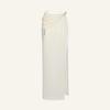 European & American Pearl-Decorated Slit Midi Skirt for Women