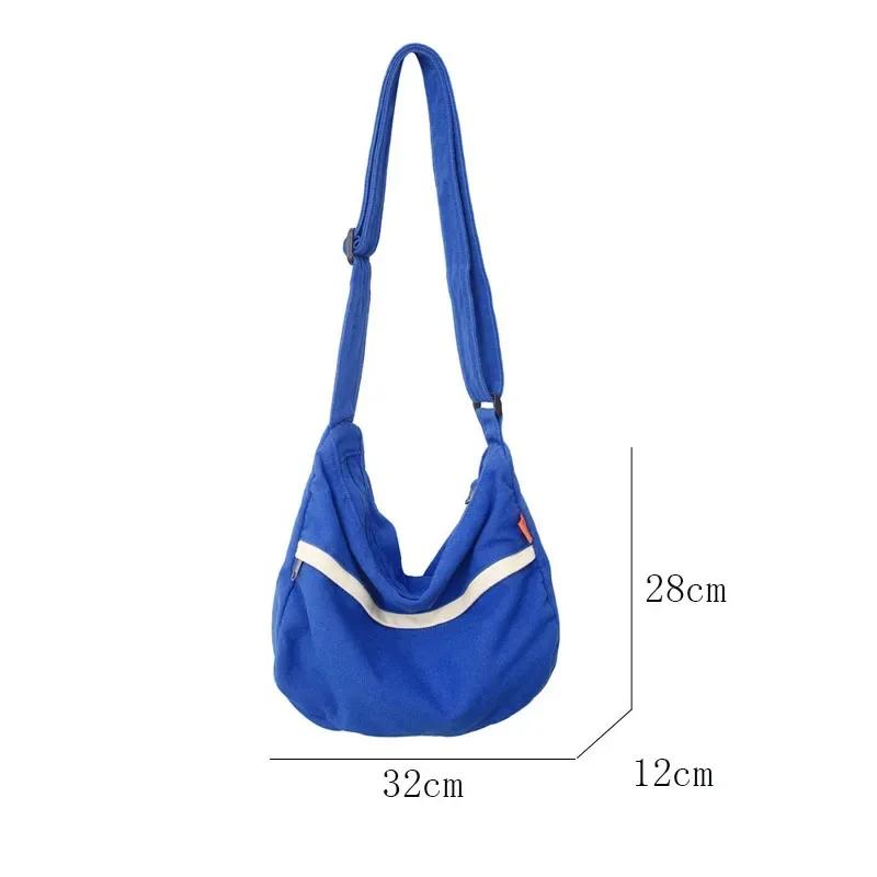 Canvas Bags For Women Vintage Handbags Casual Shoulder Crossbody Bag Eco Bag Korean Messenger Bag Unisex Black Shopper Bag