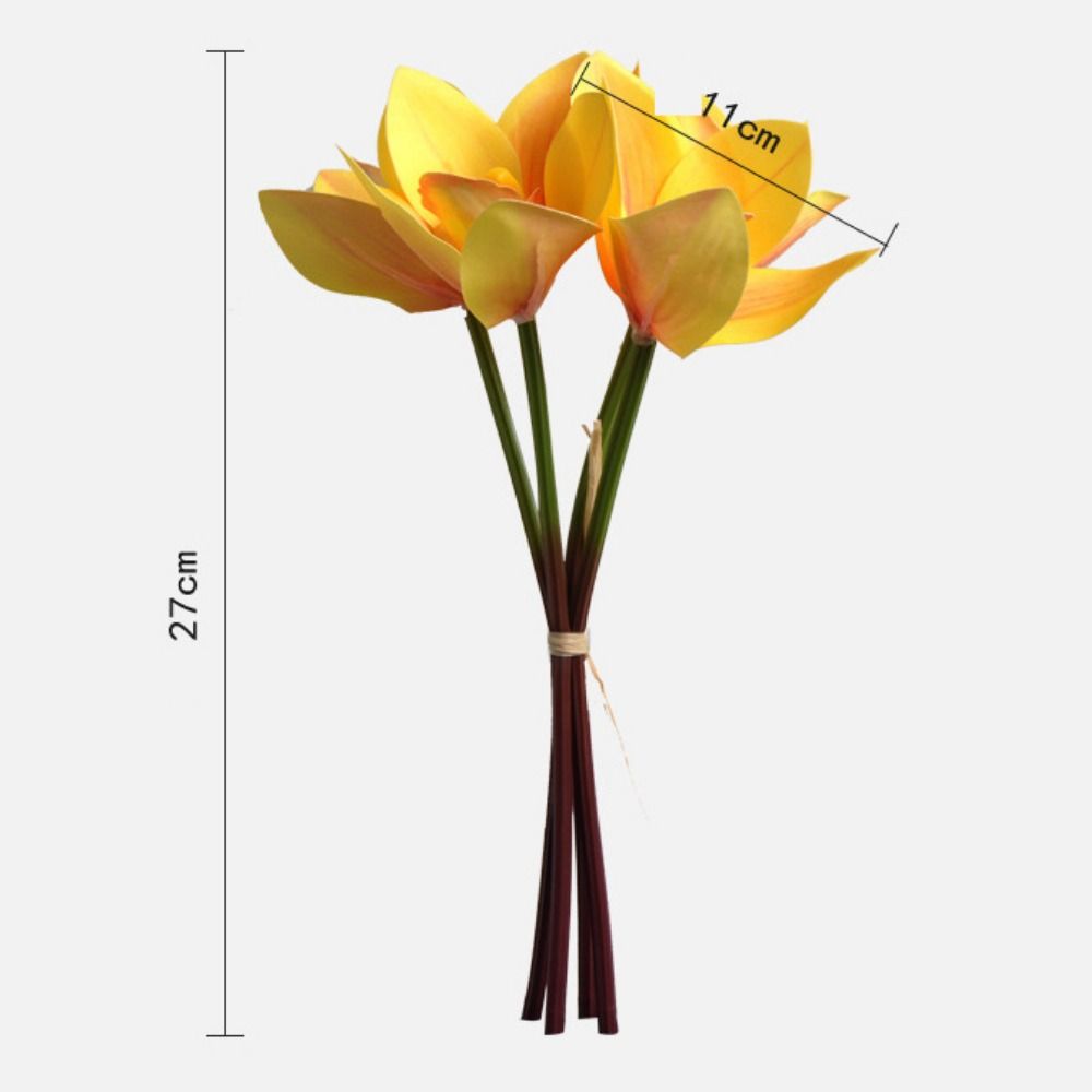 Magnolia Simulated Orchid Bouquet Real Touch Silk Fake Flower Wedding Decoration