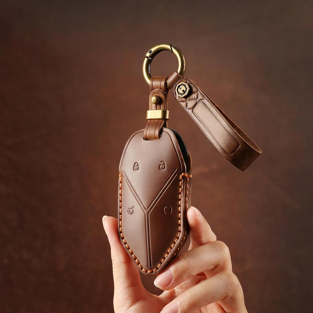 2024 Leopard 5 Genuine Leather Key Shell - Special Edition Cowhide Accessory