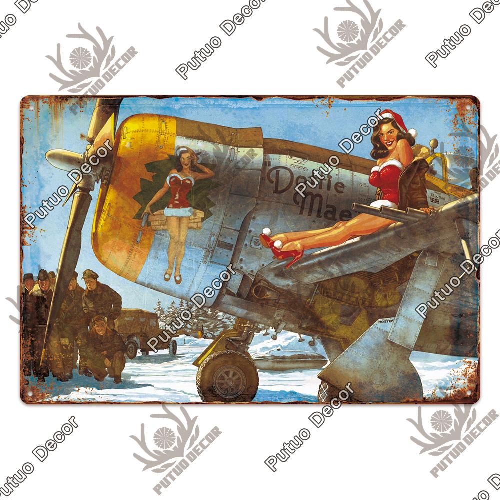 Dekor Das Flugzeug Vintage Blechschild Metallschild Dekorative Plakette Wanddeko Man Cave Raum Zuhause Club Schild