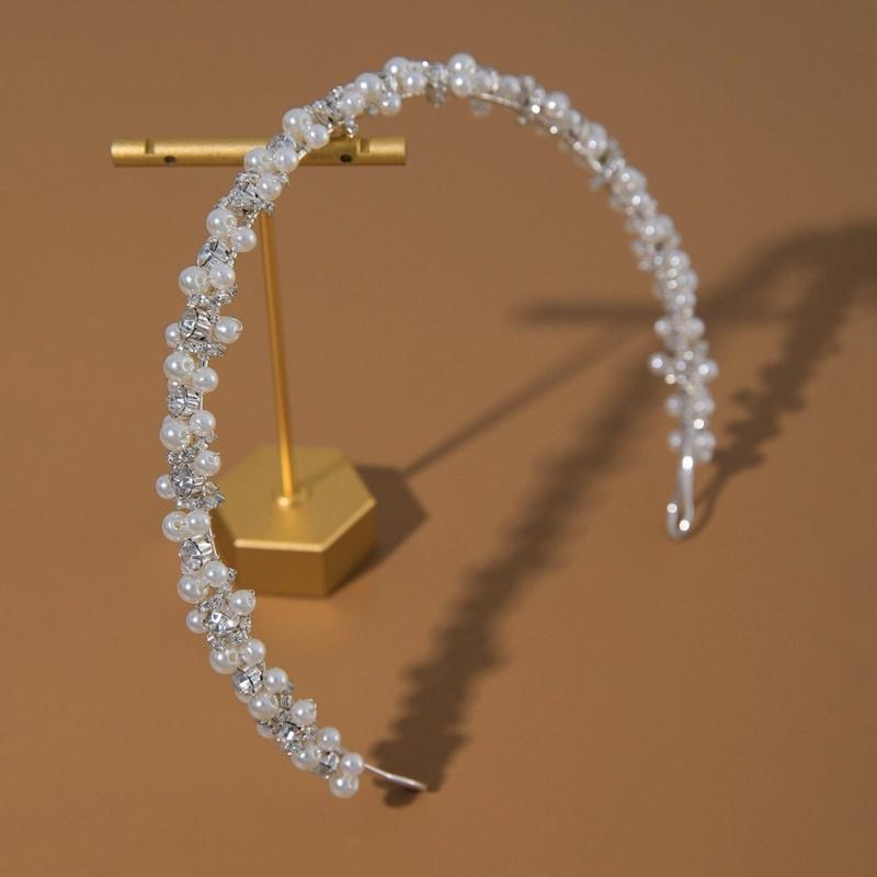 Sparkling Crystal Pearls Embellished Headband For Women Sturdy Craftsmanship Versatile Fashion Jewelry Gift