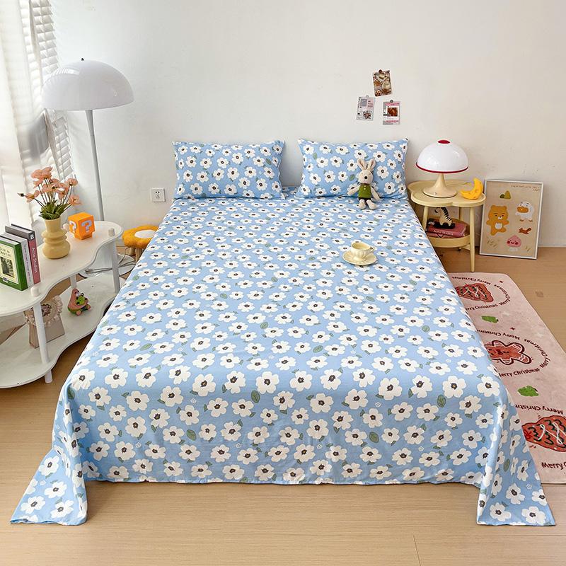 Skin-friendly Flat Bedsheet Cartoon Style Bed Linen Printed Bed Sheet Single/Double Flat Sheets sabana (Pillowcase Need Order)
