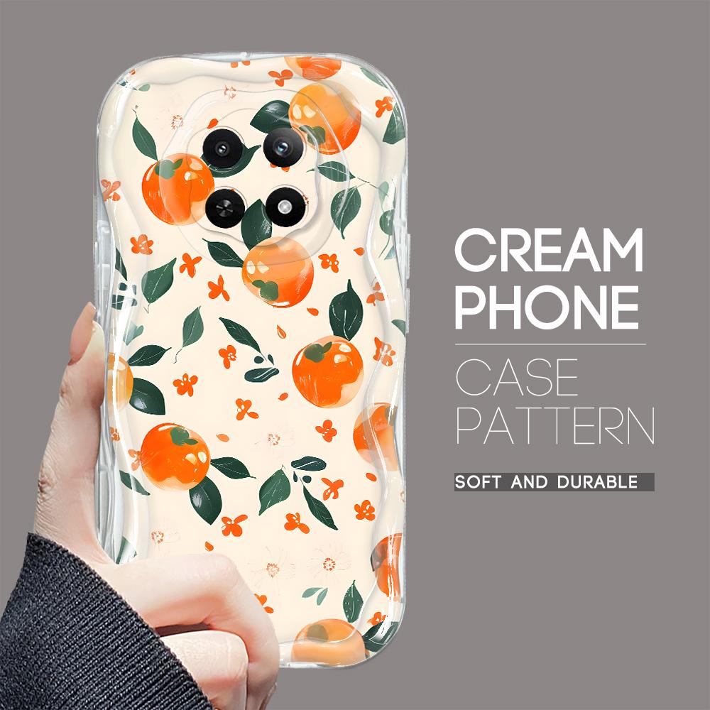 Carcasă cu textura cremă cu model de desene animate, cu margine ondulată, husă din silicon moale pentru telefon pentru OPPO Reno Realme OnePlus Vivo