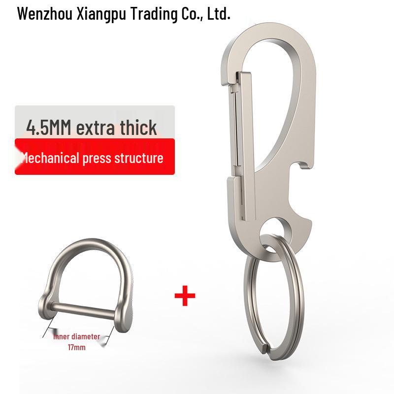 Men's Titanium Alloy Car Keychain with Thickened Circle Key Pendant