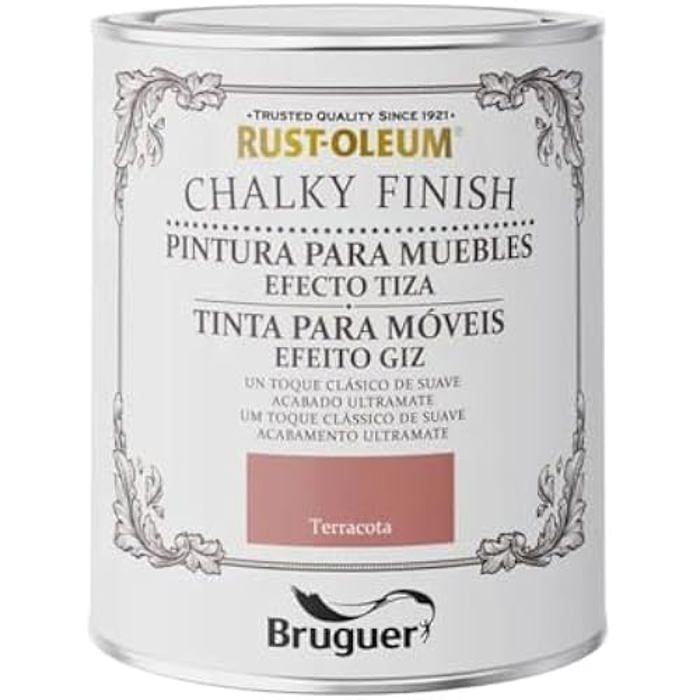 Peinture À La Craie - BRUGUER - Mueble Terracota - 0,750 L - Couleur Rouille - Couleur Terre Cuite