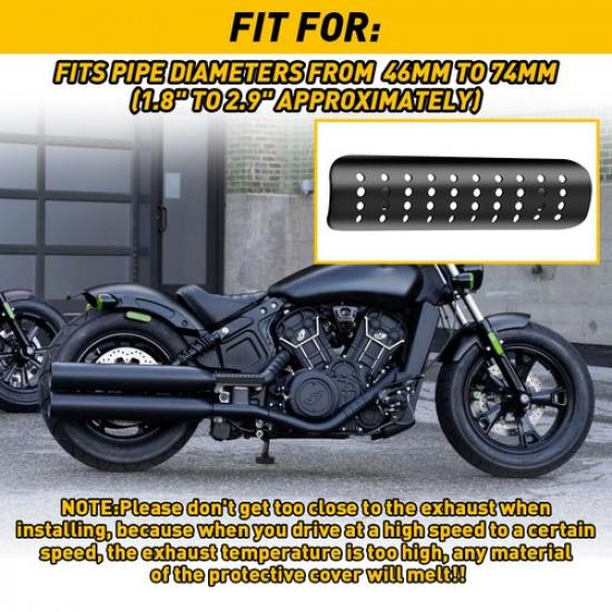 Exhaust Muffler Pipe Heat Shield Cover Protector For Harley Motorcycle Black