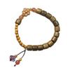 Fragrant Green Sandalwood Barrel Beads Bracelet Golden Wood Chinese Style Women Wooden Jewelry