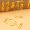 10pcs Gold Electroplating Metal Goblet Shaped Paper Clips Funny Cute Book S for   School Stationery