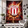 Wall Hanging Tapestry With Custom Name & Text, Stoke City FC Decorative Tapestry For Bedroom