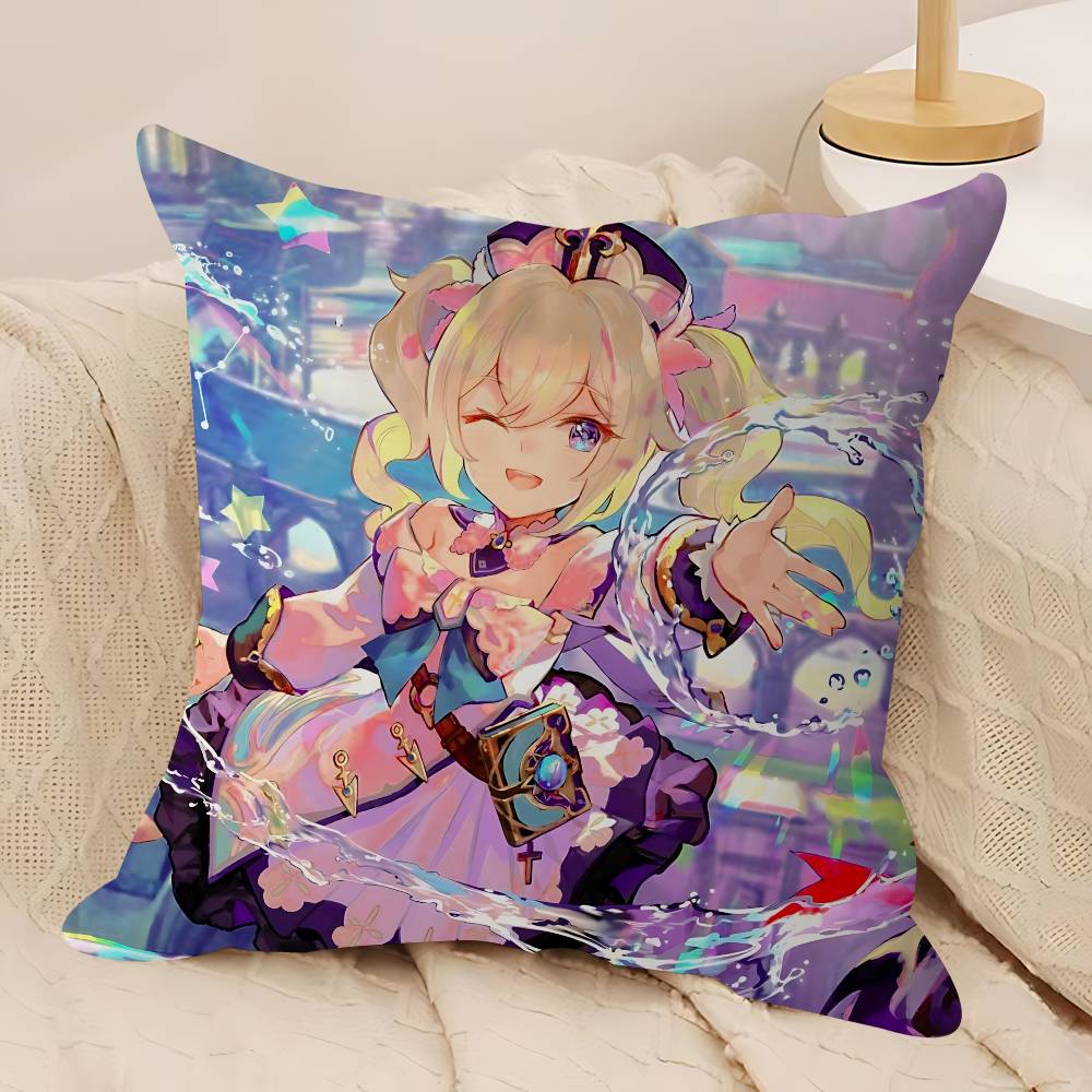 

G-Genshin Impact Barbara Pillow Cover For Bedroom Room And Living Room Sofa Decorative Cushion Cover 12x12Inch