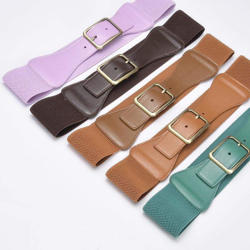Elastic Belt Women'S Personalized Dress Suit Decorative Temperament Waist Seal Elastic Belt Leather Belt