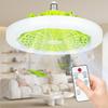 LED Fan Light with Remote Dimming And Wind Speed Control, Silent Fan Light, Ultra-thin E27 Screw Mouth Dormitory Fan Light