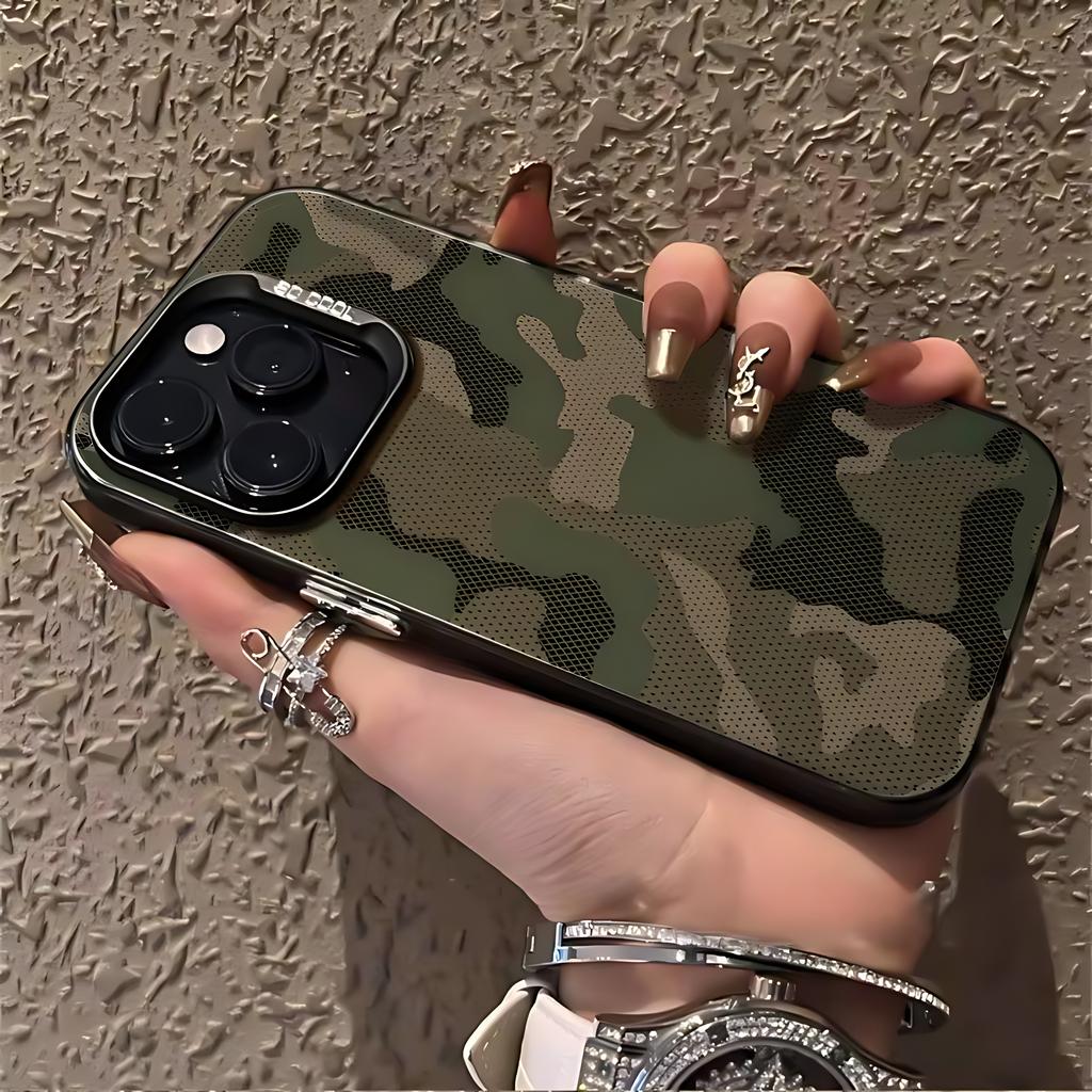 Luxury Green Camouflage Pattern Phone Case For Xiaomi Redmi 15 15C 14C 13C 12C 13 12 10 A1 A2 A3 A5 9T 9A K60 4G 5G Anti Cover