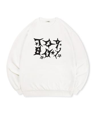 TOPBOY [Non-Fleece Or Fleece-Lined] Star Of Thorns Printed Sweatshirt (Type C)