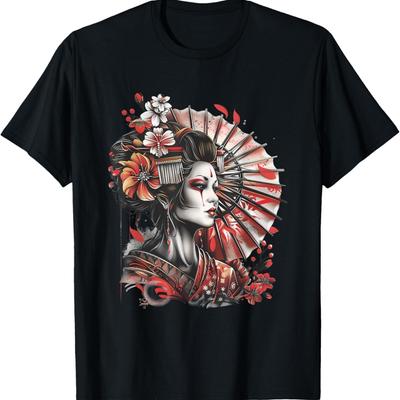 Geisha  Art Sakura Cherry Blossom Kimono T-Shirt