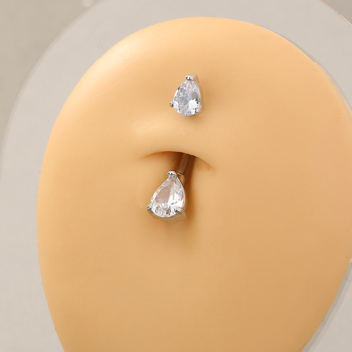 

Versatile European & American Hip-Hop Heart Zircon Navel Ring