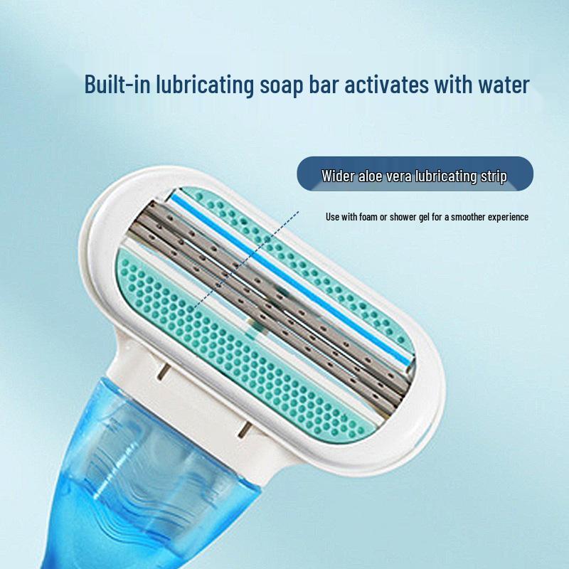 Premium Women's Manual Razor with Three-Layer Anti-Scratch Ultra-Thin Blade for Underarm and Leg Hair Removal