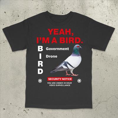 Damski Męski Zabawny Tak, Jestem Ptakiem. Rządowy Dron Bezpieczeństwo Ogłoszenie Gen Z Mem Koszulka Tee Unisex Streetwear Casual Vintage Top