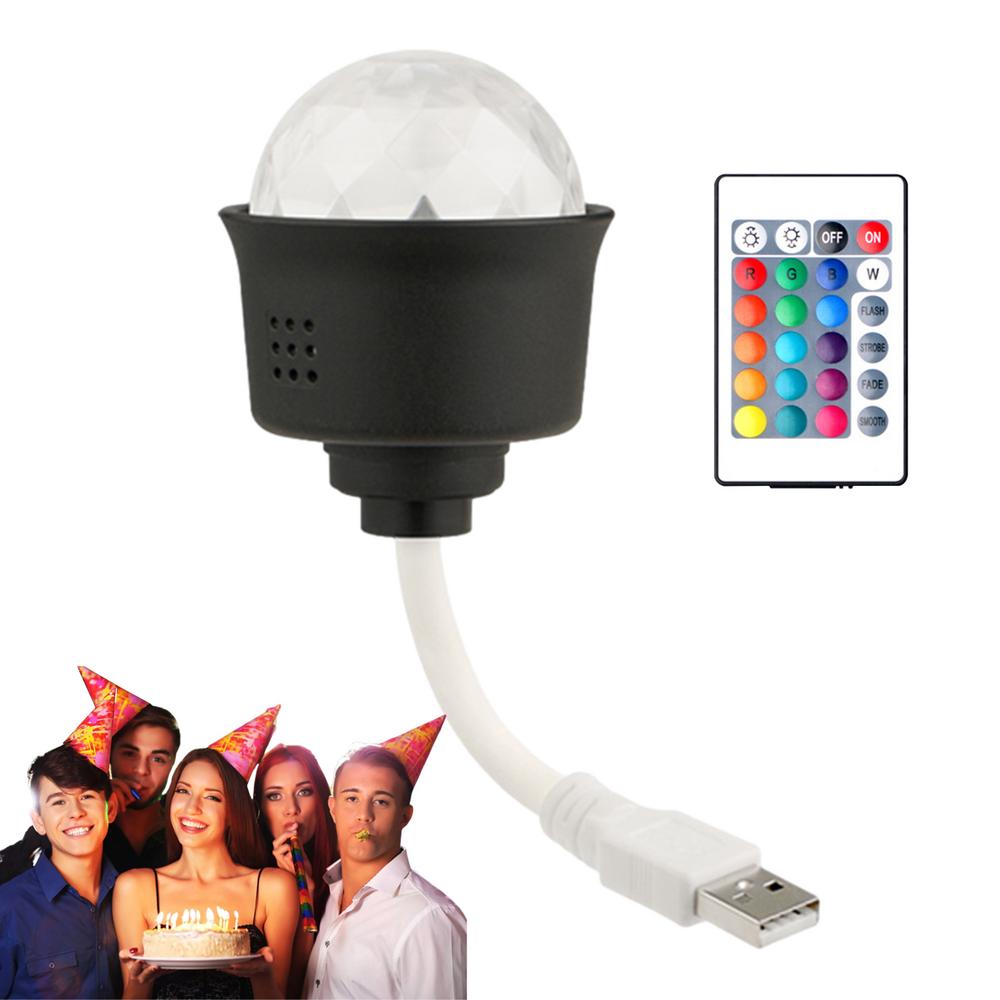 Disco Ball Lamp Plug-in USB Mini Disco Ball Light Voice Control Rotating Colorful Party Lights Colorful DJ Night Light Holiday