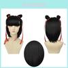 Enchanting Nezha Cosplay Wig With Black Buns Ideal For Anime Lovers And Special Events
