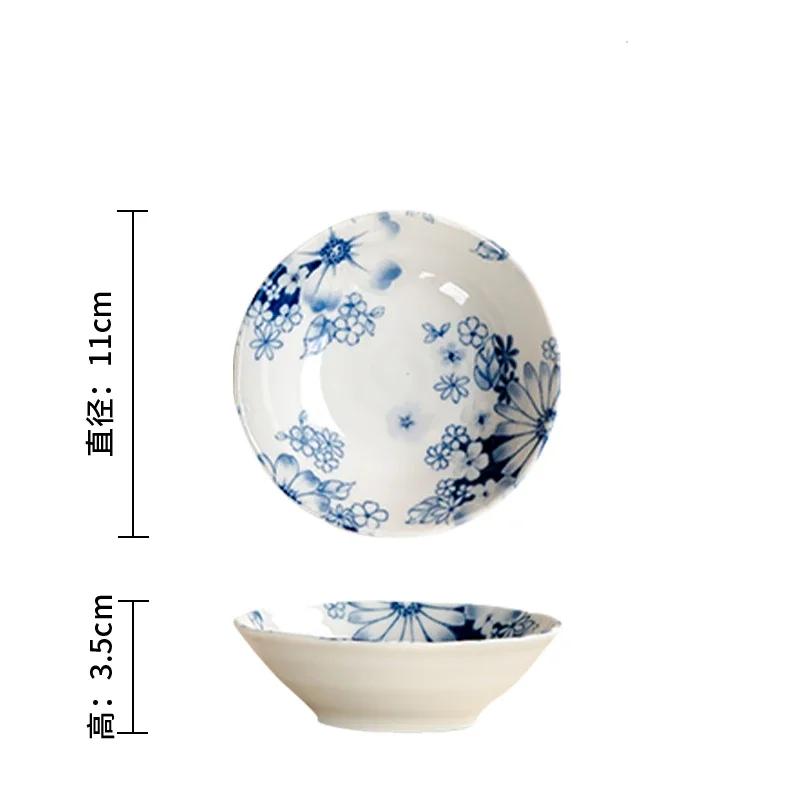 Retro Style Flowers Ceramic Plate Home Daily Afternoon Tea Dessert Snack Plates High End Restaurant Delicious Dishes Soup Plate