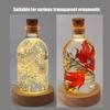1/4pcs LED Wooden Round Lighted Base Adjustable Colors Changing Display Stand for Home Illuminate 3D Crystal Glass Resin Art