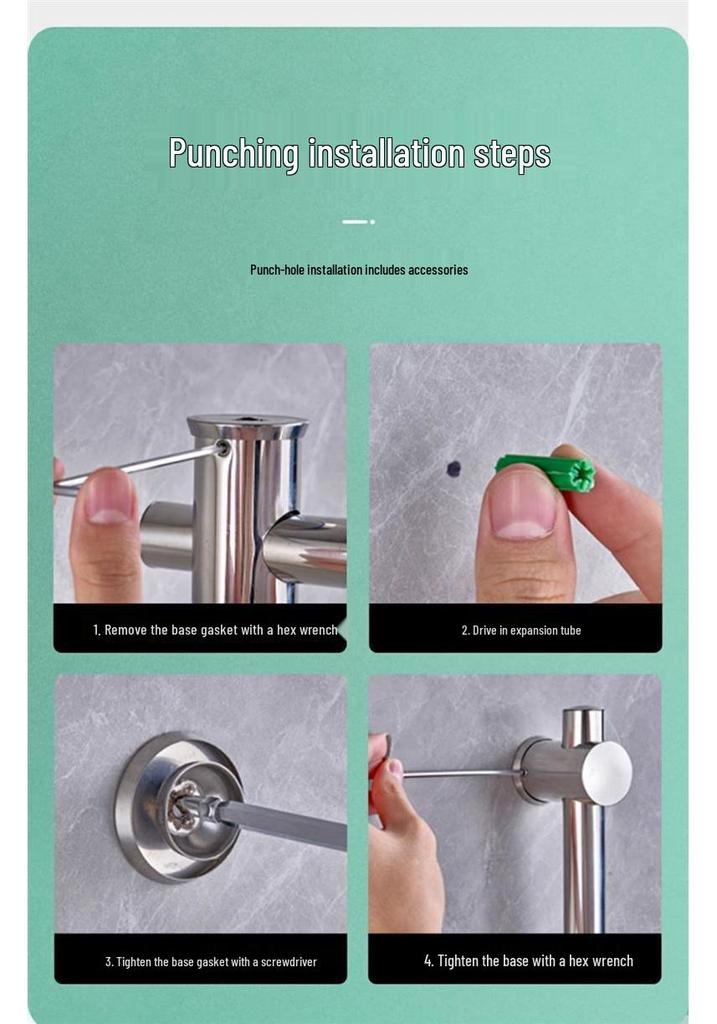 Adjustable 304 Stainless Steel Shower Head Holder & Storage Rack