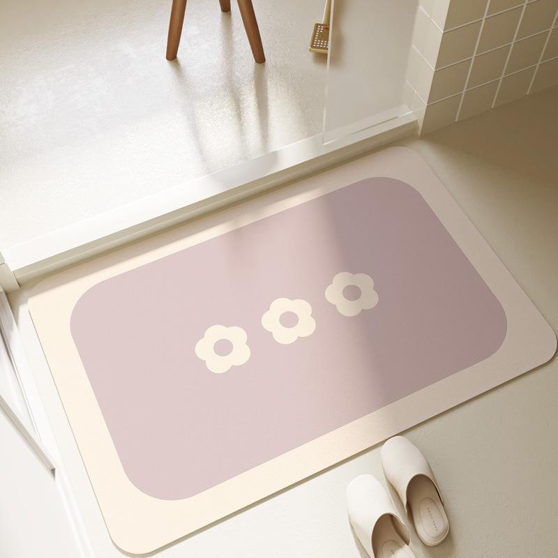 Simple Bathroom Diatom Mud Foot Mat Bathroom Door Mat Toilet Non-Slip Mat Toilet Absorbent Floor Mat