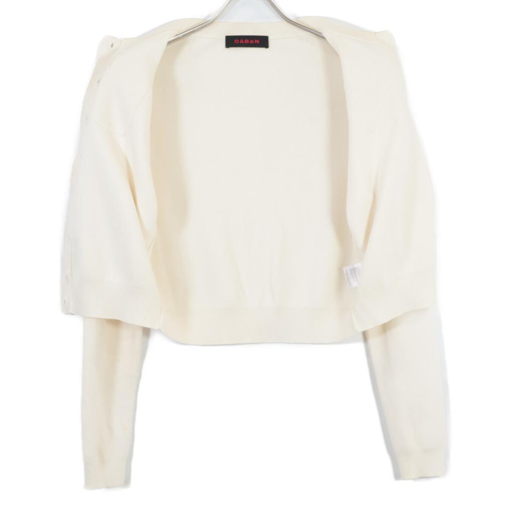 CABaN 39-02-14-02002 Cotton cashmere crew neck knit cardigan/ tops XS IvoryUsed