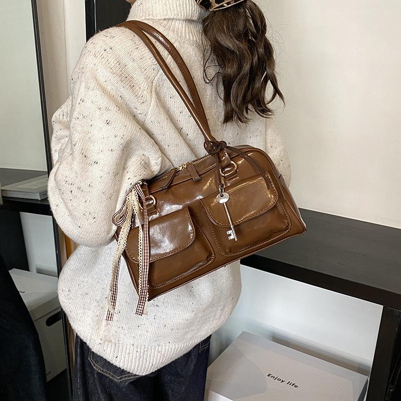 Torba Torebka Nowa Duża Pojemność Torba na Ramię Torba z Podwójną Kieszenią