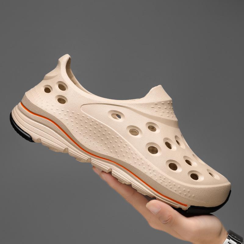 

Hole shoes men s summer wear wear wear-resistant one-pedal sandals men s beach shoes casual breathable shoes 44