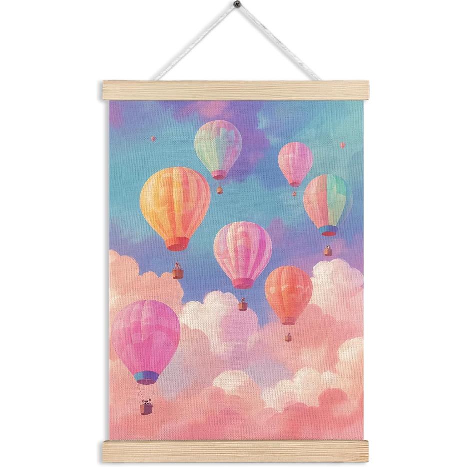 MKIJUHB pirational Boho Floral Wall Art Decor, Positive Affirmations Wall Hanging Decor, Motivational Framed Canvas Prints for Home Bedroom Living Balloon Nursery Wall Art