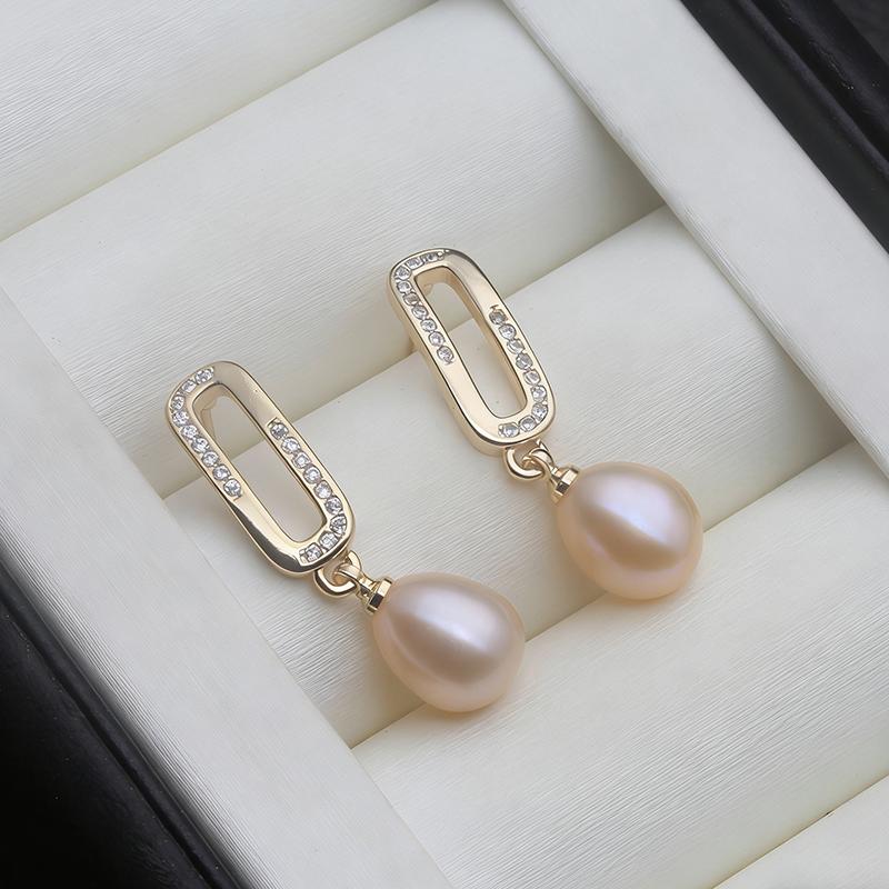Genuine 925 Silver Natural Pearl Earrings Woman,Fashion Cultured Freshwater Pearl Earring Wife Anniversary Gift White Black