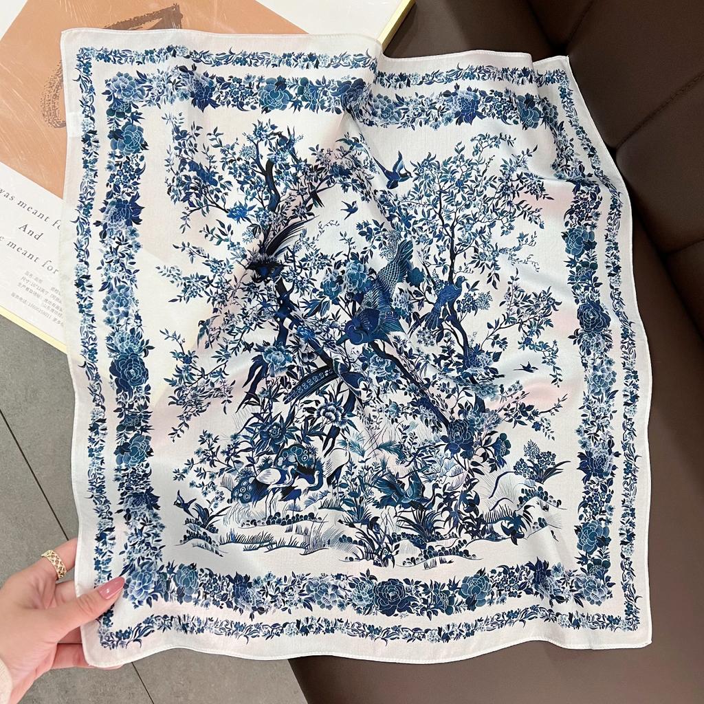 New 100% Natural Real Silk Scarf Fashion Lady Foulard Female Bandana Scarves  Women Hijab Shawl Wraps Square Neckerchief