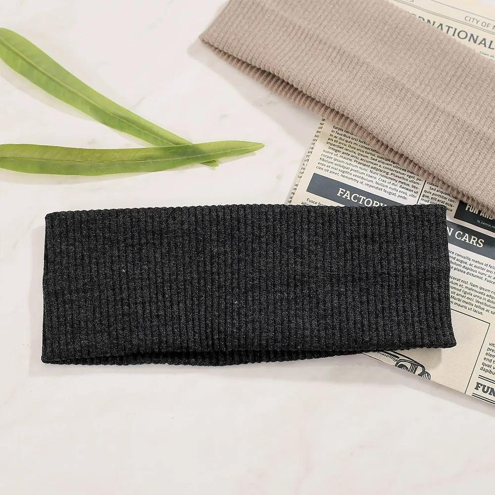 Daily Headband Designer Headband Angel Scrunchie Simple Ribbed Turban Dark Gray