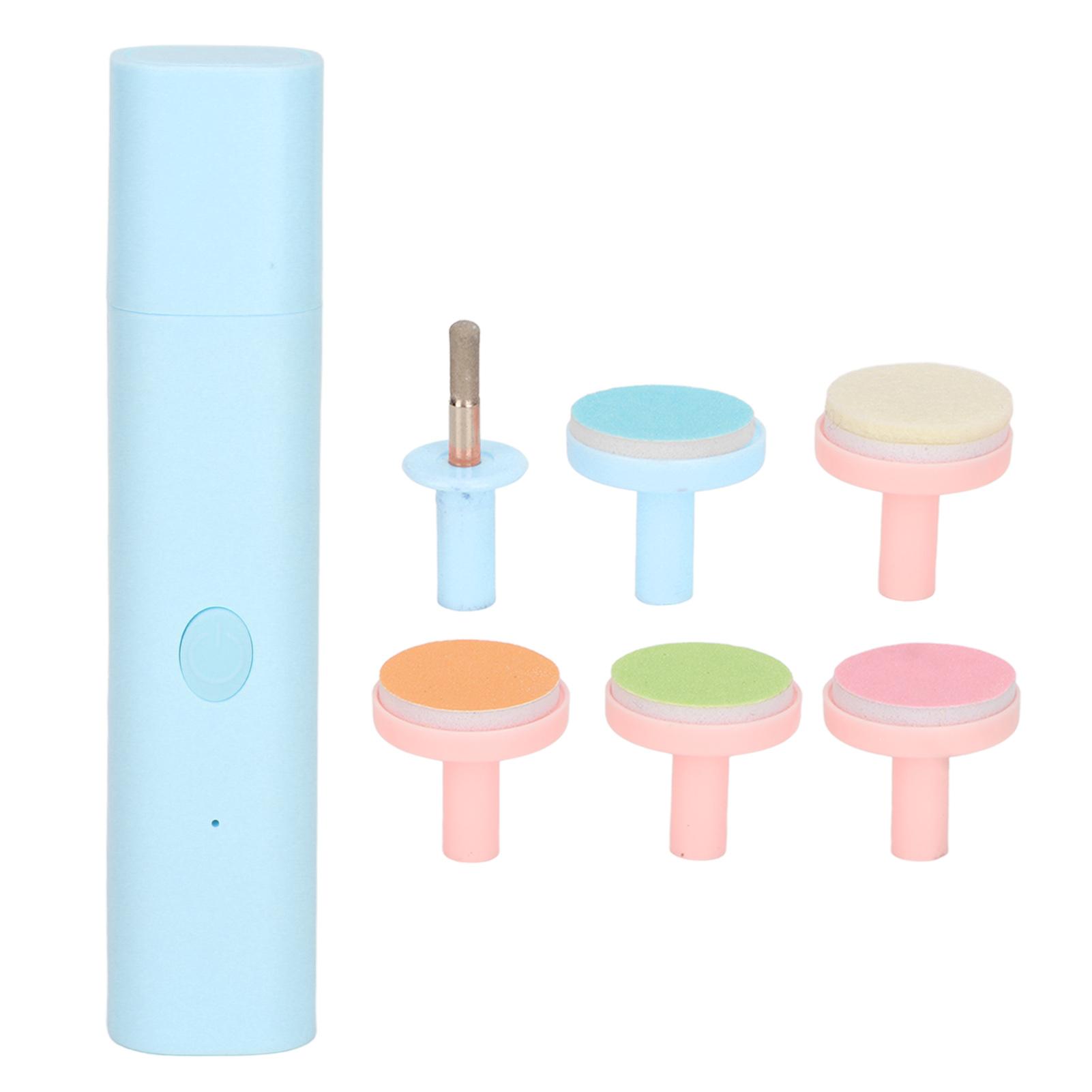 

Детский триммер для ногтей, электрическая мягкая полировальная головка, шлифовальная головка, детские кусачки для ногтей для дома, синяя синий