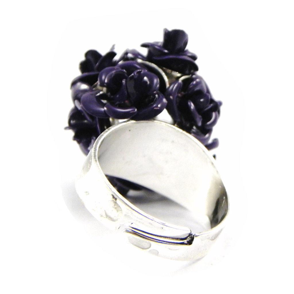 Les Trésors De Lily [H9849] - Bague Créateur 'Boules de Roses' violet