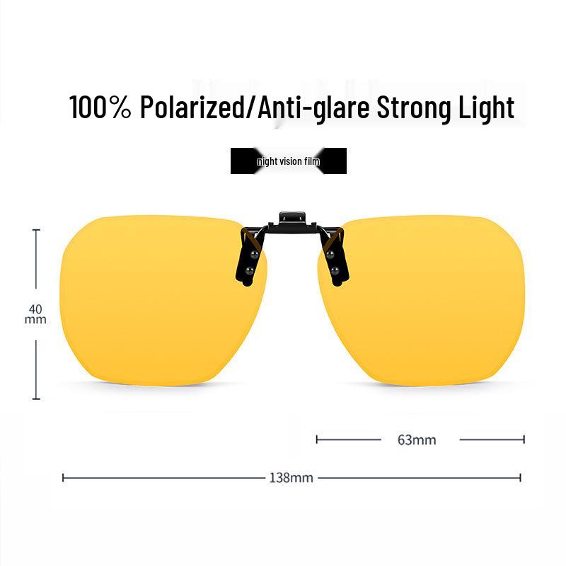 Occhiali da Sole Polarizzati Clip-On Ribaltabili da Uomo - Protezione UV per la Guida Giorno/Notte