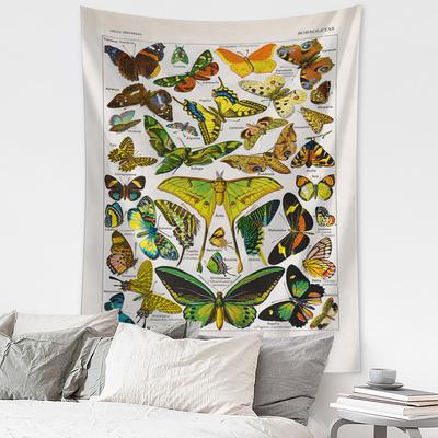 Antiker Schmetterling Vintage Wandteppich Wandbehang Insektenerkennung Figur Natur Boho Kunst Wohnkultur