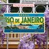 2D Flat - Vintage Rio De Janeiro Cidade Maravilhosa Aluminium Decorative Sign| 2D Flat Print, 11.8×5.9 Inch, Ideal for Wall Decor in Study and