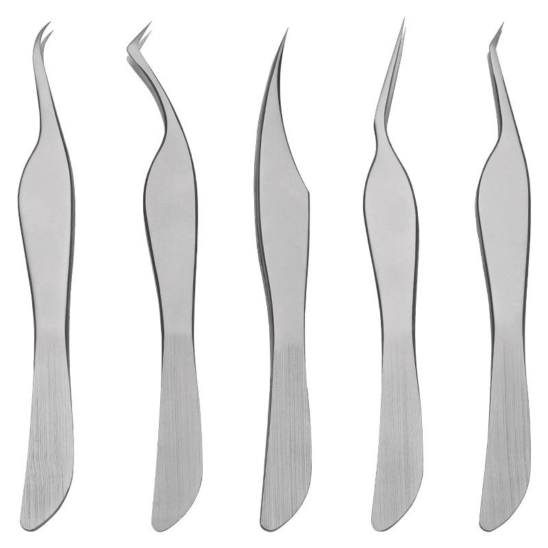 Non-Magnetic Heat-Treated Precision Eyelash Tweezers for Lash Artists - Chinese Curved for Grafting, Blooming, and Separating.