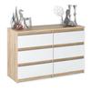 Chest of Drawers Sonoma Oak White Matte 100 Cm TV Cabinet Living Room Furniture