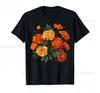 Birth Month Marigold Flower Floral Bouquet Flowers Lovers T-Shirt Plants Nature Blossom Marigold Flowers Tee